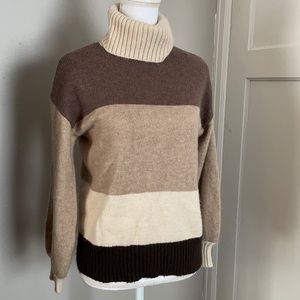 Brown and Tan Colorblock Sweater